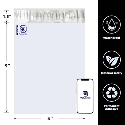 POLYSELLS 6x9 White Poly Mailers 6000 Pack Self Seal Small Shipping Bags - size: 6"x9" 6000 PCS