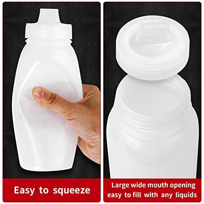 Porous Condiment Squeeze Bottles, Salad Dressing Container, Squeeze Bottles for Sauces, Botellas Exprimibles de Condimentos 3-Pack 13 oz (380ml), Syrup Dispenser Great for Ketchup, Salad, BBQ Sauce,