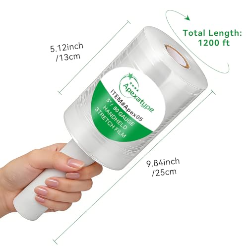 Plastic Shrink Wrap Roll, 5" x 1200', 1 Roll