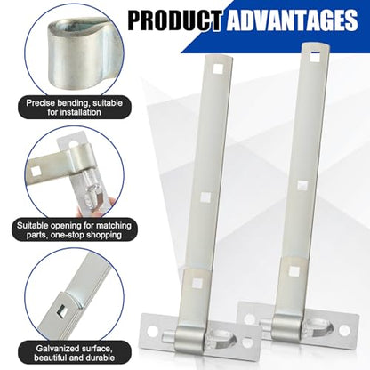 8 Pack 12” Strap Hinge Kit Heavy Duty Wall Mount Gate Hinge, Sliver