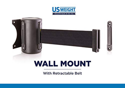 US Weight U2500CYB Wall Mount with Retractable Belt – 8' Yellow/Black Chevron Pattern (Pack of 2) - color: Yellow/Black Chevron Pattern, size: 1 Count (Pack of 2)