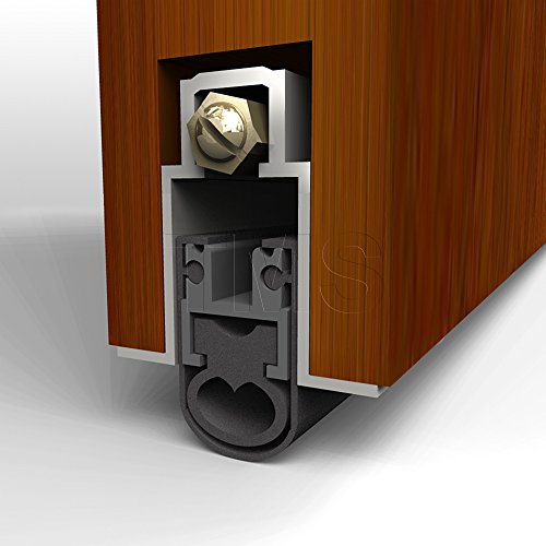 Automatic Door Bottom - Under Door Seal with Double Neoprene Bulb Seal - 1" Drop - 36" Mortised Automatic Door Sweep.