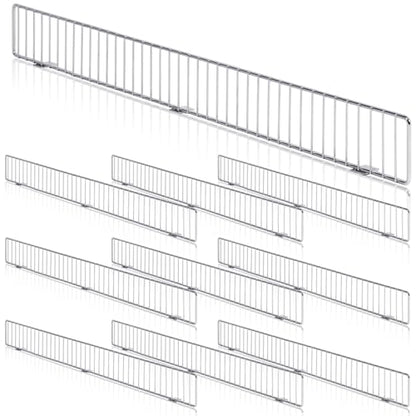 Yaocom 10 Pcs Gondola Shelf Fence 48x3'' Retail Front Wire Guard, Metal - color: Grey, size: 48" X 3"