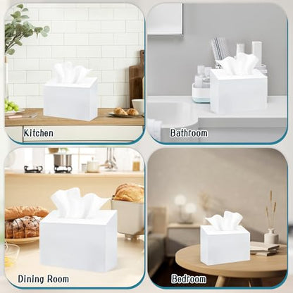 Acrylic Hand Towel Box Cover Holder for Kleenex, Disposable Paper Hand Towels Holder, Bottom Pull-Out & Wall-Mounted, Paper Towel Dispenser Suitable for Home, Office, Bathroom (Glossy White) - color: White