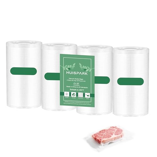 Pre-Cut Perforated Vacuum Sealer Bags Rolls,4x6 Inch Heavy-Duty Vacuum Sealer Roll Bags 4 Rolls 160 Tear Off Bags,Easy-Tear Food Grade Storage Bags for Sous Vide, Freezer & Meat (BPA Free) - size: 4 rolls 4 x 6 Inches