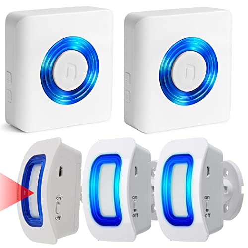 Caregiver Pager Wireless Motion Sensor Alert Room Bed Alarm and Fall Prevention for Elderly Dementia Patients (2 Receiver+3 Monitor Motion) - size: 2 Receiver+3 Monitor Motion