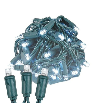 Novelty Lights 50ft 100 LED Pure White Christmas String Lights, Green Wire - color: Pure White