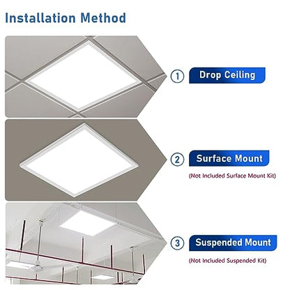 CycevSun 2x2 LED Flat Panel Light Drop Ceiling, 0-10V Dimmable, 8 Pack - size: 2x2 FT