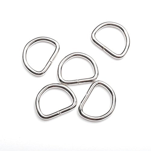 CooBigo 100 Pack 1/2" Dee Rings D-Ring Metal Buckle Strap Sewing Accessories FLQ051-E - color: Silver, size: 1/2 Inch