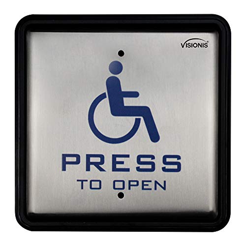 Visionis VIS-7039 Handicap Push to Exit Button, Steel, Back Box, 6 Pack - size: Pack of 6