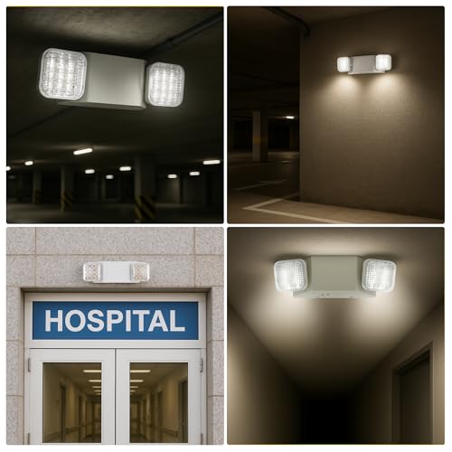 GRUENLICH LED Emergency Light for Business, Battery Backup, 1 Pack - size: 1-Pack