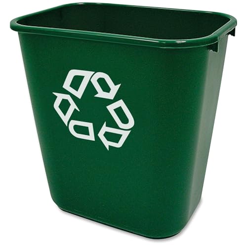 Rubbermaid Commercial Products Resin Recycling Can, Green, 7-Gal, 2-Pack