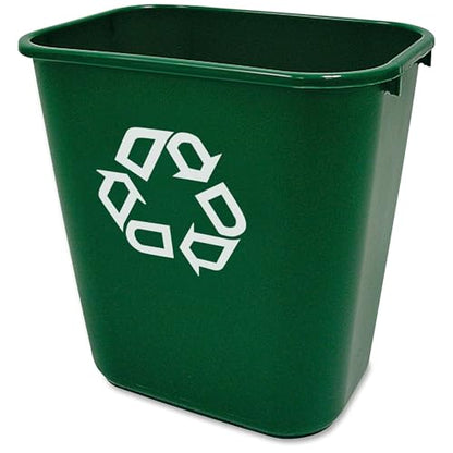 Rubbermaid Commercial Products Resin Recycling Can, Green, 7-Gal, 2-Pack