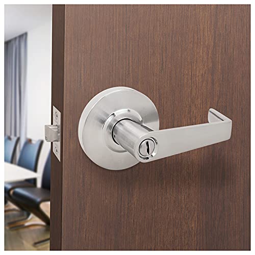 Nuk3y Azure Grade 2 Commercial Duty Cylindrical Lever Lockeset, ADA, UL Rated, Satin Chrome US26D (Privacy) - size: Privacy