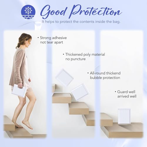 Fuxury Bubble Mailers Bulk 5x8.6" 800Pack White Waterproof Padded Envelopes - color: White, size: 5x8.6" 800PC