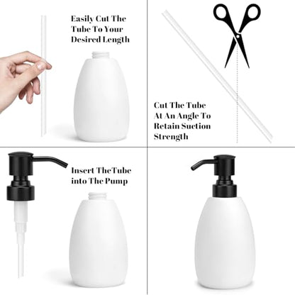 2 Pack Black 304 Stainless Steel Soap Dispenser Pump Replacement Standard 28/400 Thread for Regular Mouth Bottles Lotion Soap Dispenser for Kitchen Bathroom - color: Black