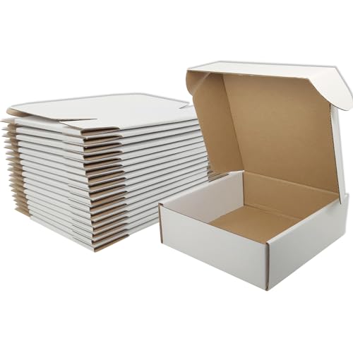 Small White Shipping Boxes for Small Business Pack of 25-6x6x2 inches Cardboard Corrugated Mailer Boxes for Shipping Packaging Craft Gifts Giving Products - color: White, size: 6"x6"x2"/25-pack