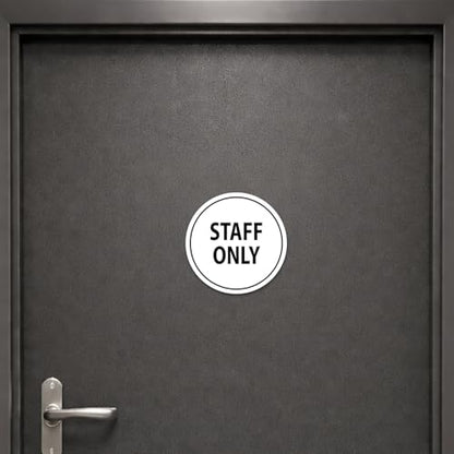 Signs ByLITA Circle Staff Only Sign (Light Grey/Burgundy) - Small - color: Light Grey / Burgundy, size: Small (4" diameter")