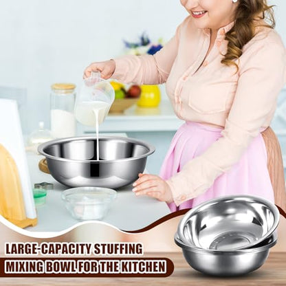 Nuogo 4 Pcs Stainless Steel Mixing Bowls Large for Salad, 13 Inch 8 Qt - size: 13 Inch (8 Qt)