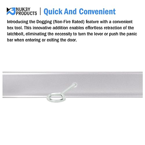 Nuk3y ED-5000 Series Panic Bar Exit Device Grade 1 ADA Certifed, Fit Door Width 30"-36" (Aluminum, Exit Device Only) - size: Standard Exit Device Only