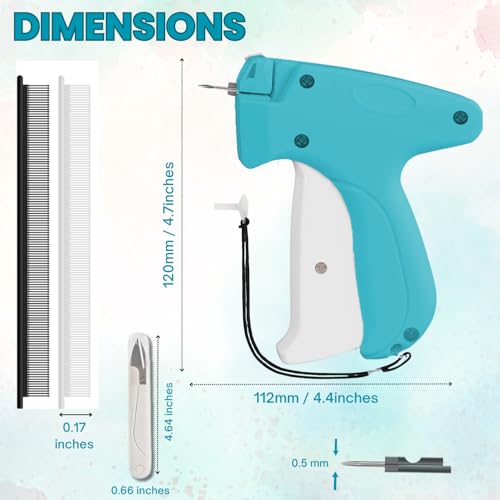 Clothes Tag Gun – Tag Attacher Kit with 2 Needles & 4000 Fasteners – Price Tag Gun for Clothes, Retail Tool (Also Called Stitch Gun – Not for Sewing or Stitching) – Turquoise - color: Toulouse Bold