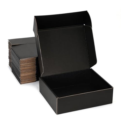 10x8x3 Black Shipping Boxes for Small Business, Packing, 25 Pack - color: Black, size: 10x8x3inch