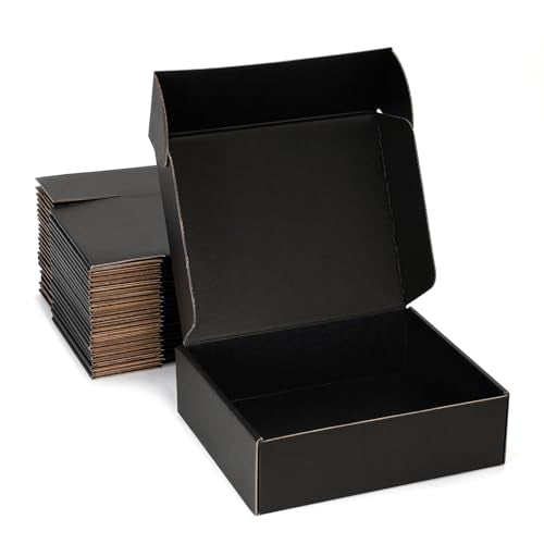 9x6x2 Black Shipping Boxes for Small Business, Packing, 25 Pack - color: Black, size: 9x6x2-Inch