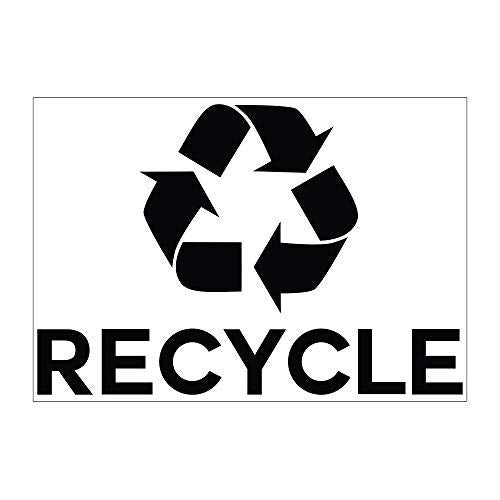 Ignixia Recycle Symbol Sticker Decal to Organize Trash Cans/Garbage Containers, Sign Plotter Cut Vinyl Outdoor (Black, 10 X 7 Inches Large, Pack of 02) - color: Black (Pack of 02)