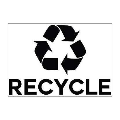 Ignixia Recycle Symbol Sticker Decal to Organize Trash Cans/Garbage Containers, Sign Plotter Cut Vinyl Outdoor (Black, 10 X 7 Inches Large, Pack of 02) - color: Black (Pack of 02)