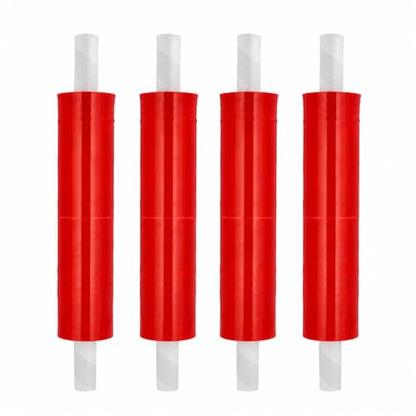 PSBM Dark Red Stretch Wrap with Handles 4 Rolls 20 Inch x 1000 Feet 80 Gauge, Heavy Duty Plastic Wrap Industrial Strength Shrink Film for Moving, Packing & Shipping - size: 4 Rolls, style: Red