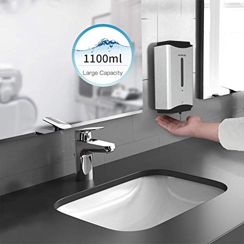 AIKE Heavy Duty Automatic Soap Dispenser,37oz for Bathroom,Polished Steel - color: Polished Stainless Steel