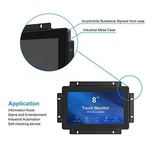 GreenTouch 8 Inch Open Frame 1024x600 HDMI PCAP Touch Monitors for Consumer, Retail POS, and Hospitality Markets - size: 8 in