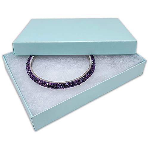 TheDisplayGuys 25 Cardboard Jewelry Gift Boxes with Inserts - Turquoise - color: Pearl Teal, size: 1 Count (Pack of 25)