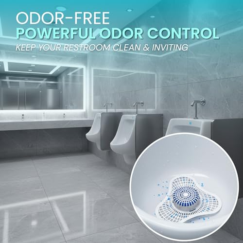 12 Pack Urinal Deodorizer Screens with Urinal Cakes, Ocean Breeze Scent, Anti-Splash & Odor Protection - Commercial Bathroom Urinal Air Freshener for Office, Mall, Hotel, Airport - style: 12 Pack