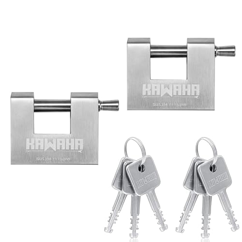 71/60-2PS Stainless Steel D-Shaped Padlock with Stainless Steel Key for Garage Door, Containers, Shed, Locker and Warehouse (2-3/4 inch, Keyed Alike - 2 Pack) - color: Keyed Alike - 2 Pack, size: 2-3/4 Inch