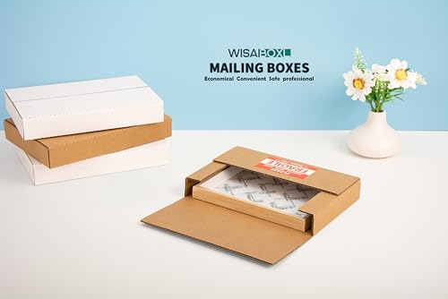 9x6x1.3 inch Shipping Boxes with Fragile Stickers, Brown, 25-Pack - color: Brown