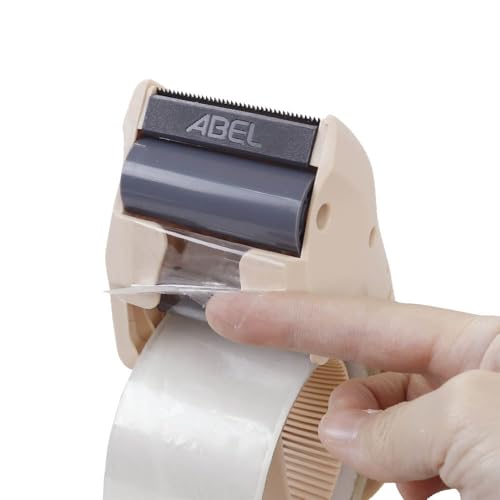 ABEL EVO Packing Tape Dispenser, Light Pink, 2 Inch Wide Ergonomic Tape Gun for Packing Boxes, Shipping Moving Mailing Box Sealing Carton Packaging, Lightweight Hand-held Heavy Duty Tape Cutter - color: Light Pink