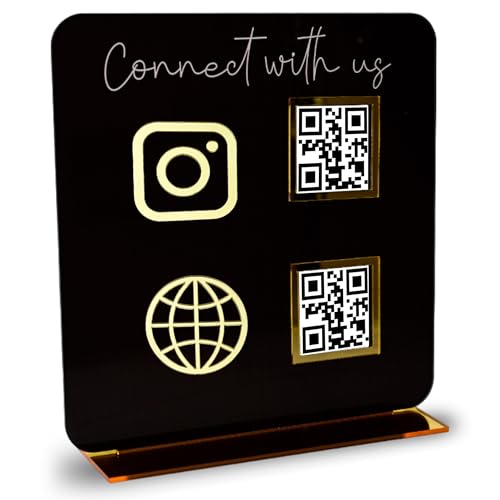 Skywin QR Code Sign for Business, Cash App QR Code Sign Stand - Black - color: Black