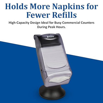 San Jamar - H5005SCL H5005S Venue Fullfold Control Napkin Dispenser with Stand, 500 Capacity, 8" Width x 17-1/2" Height x 13" Depth, Clear