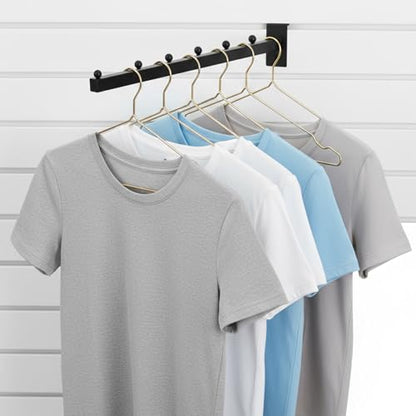 10 Pack Waterfall Slatwall Display Hooks with 6 Balls, 12 Inch Heavy Duty Tube Slat Wall Hanger Slatwall Accessories Slat Wall Hooks and Hangers for Clothing Retail Garage Shop Display (Black)