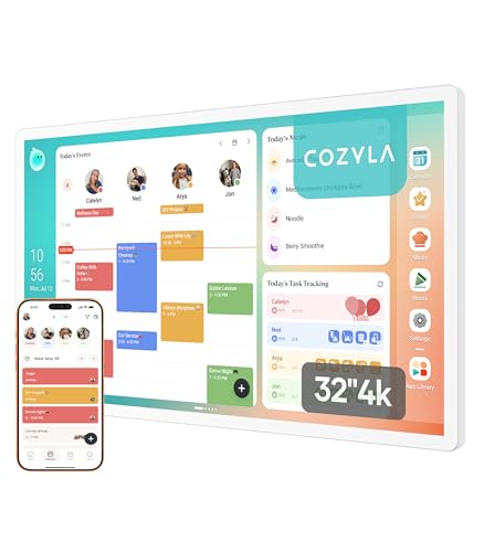Cozyla Calendar Plus 2: 32"4K Smart Digital Calendar with Google Play Store - color: White 4K