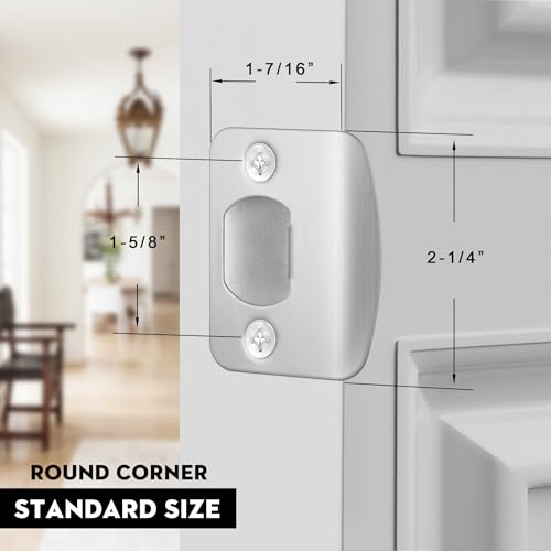 Door Strike Plate for Interior Doors, Brushed Nickel, 1 Pack - color: Brushed Nickel, size: 1 Pack