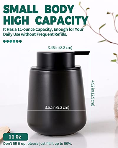 BosilunLife Ceramic Soap Dispenser - Dish Soap Dispenser for Bathroom 12Oz - color: Matte Black