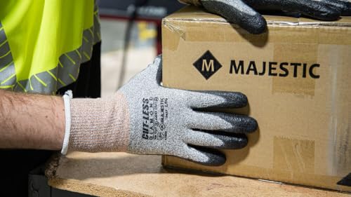 Majestic Cut-Less Dyneema Glove with Polyurethane Palm | 13 Gauge Liner, Pre-Curved Finger, Lightweight, Breathable| - size: X-Large, style: 12 Pairs