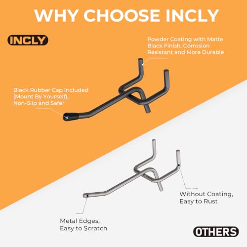 INCLY 50 Pack Black Pegboard Hooks, 2 Inch Peg Board Hooks Accessories - color: Black, size: 2 Inch
