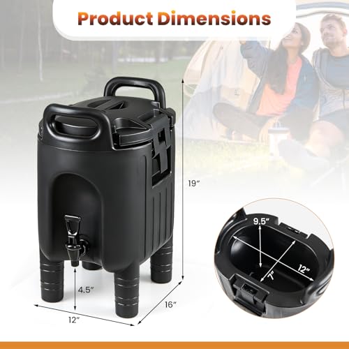 COSTWAY 2.6 Gal Insulated Beverage Dispenser, Commercial Coffee Server, 2