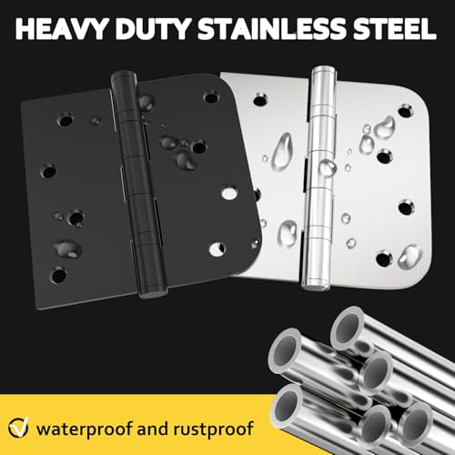 Ball Bearing Door Hinges, 4 x 4 Inch Stainless Steel Matte Black, 3 Pack - color: Matte Black - 03, size: 4 inch - 3 pack