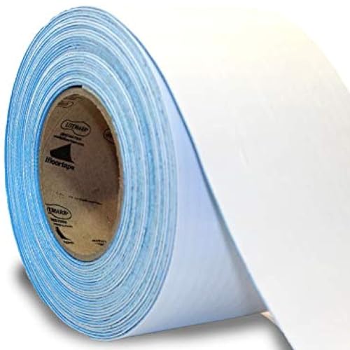 LiteMark Duramark EC700 Floor Marking Tape for Concrete and Pavement | Industrial Marking Tape for Warehouses | Long-Lasting | High Durability (White), 4 Inch X 18 Feet