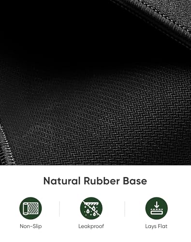 ALOANES Black Waterproof Desk Mat, Large Mouse Pad with Extended Mouse Mat, with Anti Slip Base, Stitched Edge, Grain Jacquard Surface, Perfect for Gamer, Office & Home, 3XL 15.74''x35.43''x0.12'' - color: Black, size: 35.4L x 15.7W inches