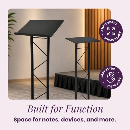 Kingdom KML7BPK1 Modern Black Metal Podium & Side Stand Bundle (KML7B + KMSTAND1) - size: Design 10